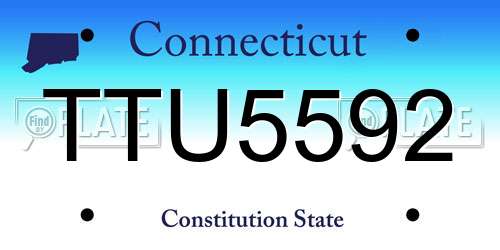 TTU5592 Connecticut License Plate