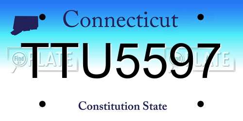 TTU5597 Connecticut License Plate