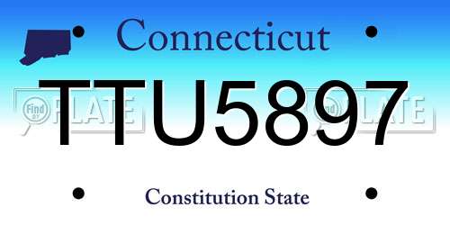TTU5897 Connecticut License Plate
