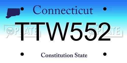 TTW552 Connecticut License Plate