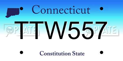 TTW557 Connecticut License Plate