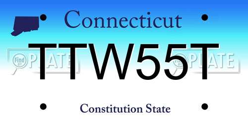 TTW55T Connecticut License Plate