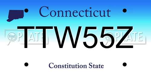 TTW55Z Connecticut License Plate