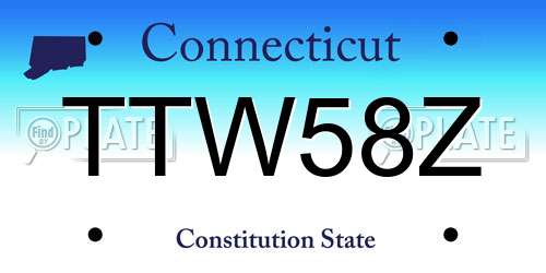 TTW58Z Connecticut License Plate