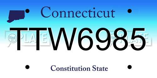 TTW6985 Connecticut License Plate