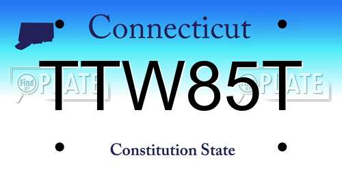 TTW85T Connecticut License Plate