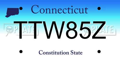 TTW85Z Connecticut License Plate