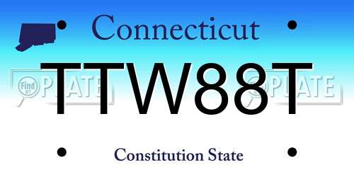 TTW88T Connecticut License Plate
