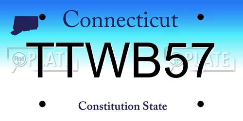 TTWB57 Connecticut License Plate