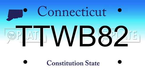 TTWB82 Connecticut License Plate