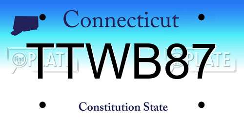TTWB87 Connecticut License Plate