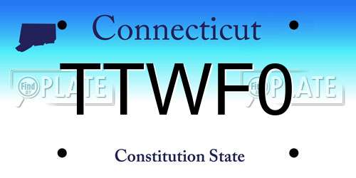 TTWF0 Connecticut License Plate