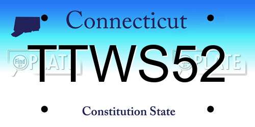 TTWS52 Connecticut License Plate