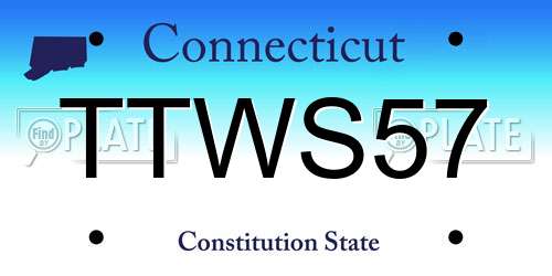 TTWS57 Connecticut License Plate