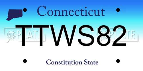 TTWS82 Connecticut License Plate