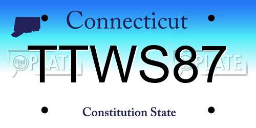 TTWS87 Connecticut License Plate