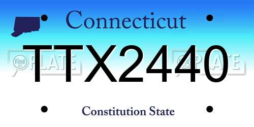 TTX2440 Connecticut License Plate