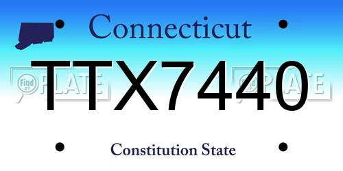 TTX7440 Connecticut License Plate