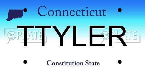 TTYLER Connecticut License Plate