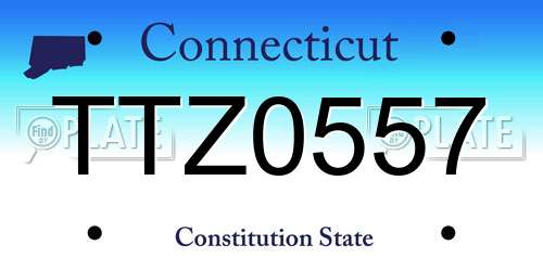 TTZ0557 Connecticut License Plate