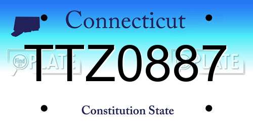 TTZ0887 Connecticut License Plate