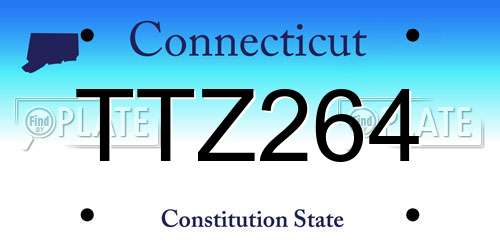 TTZ264 Connecticut License Plate