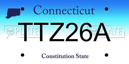 TTZ26A Connecticut License Plate