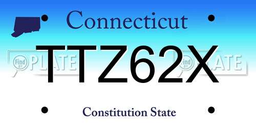 TTZ62X Connecticut License Plate