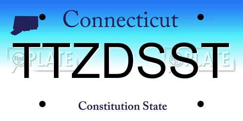 TTZDSST Connecticut License Plate