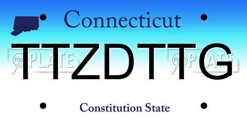 TTZDTTG Connecticut License Plate