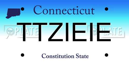 TTZIEIE Connecticut License Plate