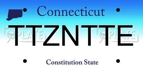TTZNTTE Connecticut License Plate