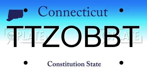 TTZOBBT Connecticut License Plate