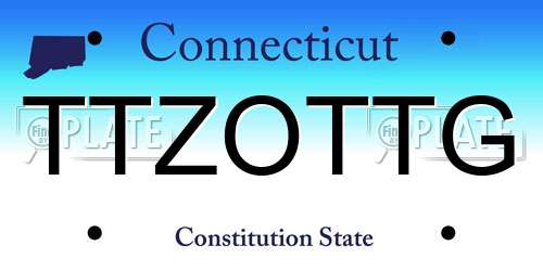 TTZOTTG Connecticut License Plate
