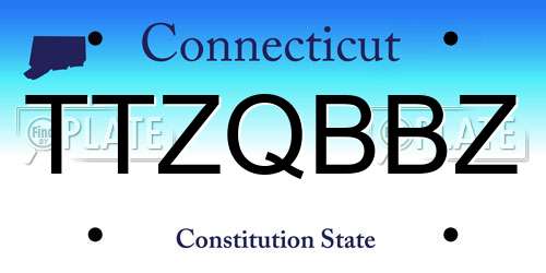 TTZQBBZ Connecticut License Plate