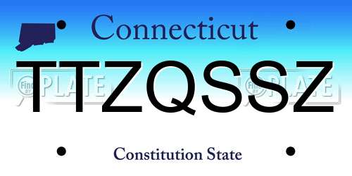 TTZQSSZ Connecticut License Plate