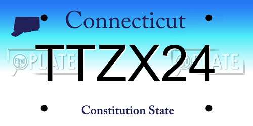 TTZX24 Connecticut License Plate