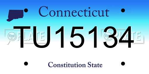 TU15134 Connecticut License Plate