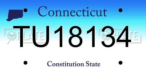 TU18134 Connecticut License Plate