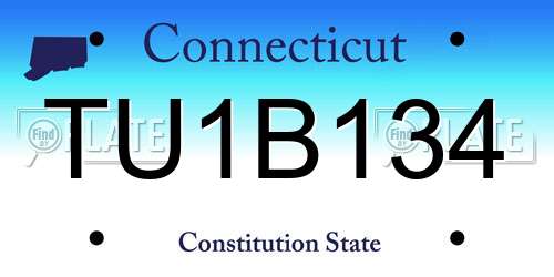 TU1B134 Connecticut License Plate