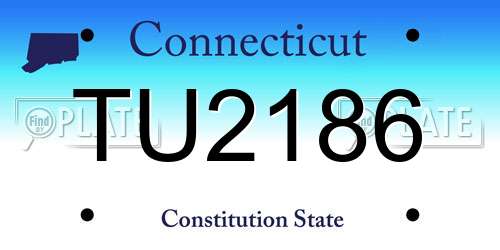 TU2186 Connecticut License Plate