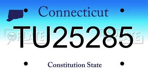 TU25285 Connecticut License Plate
