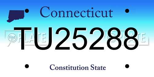 TU25288 Connecticut License Plate