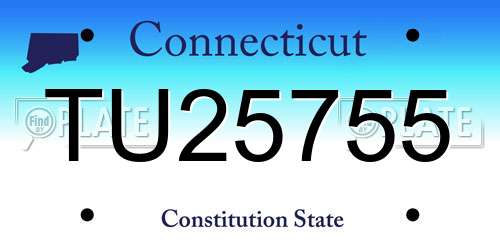 TU25755 Connecticut License Plate