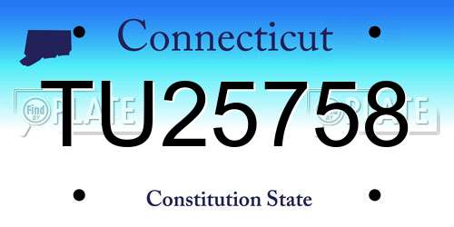 TU25758 Connecticut License Plate