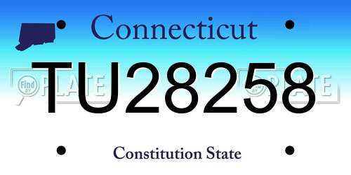 TU28258 Connecticut License Plate
