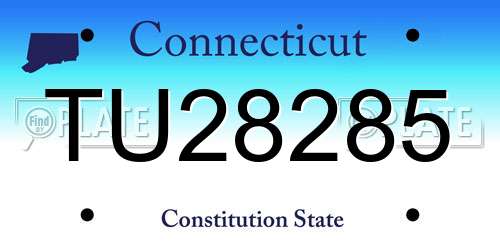 TU28285 Connecticut License Plate