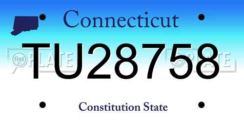 TU28758 Connecticut License Plate