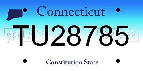 TU28785 Connecticut License Plate