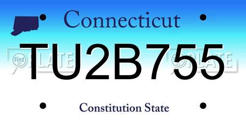 TU2B755 Connecticut License Plate